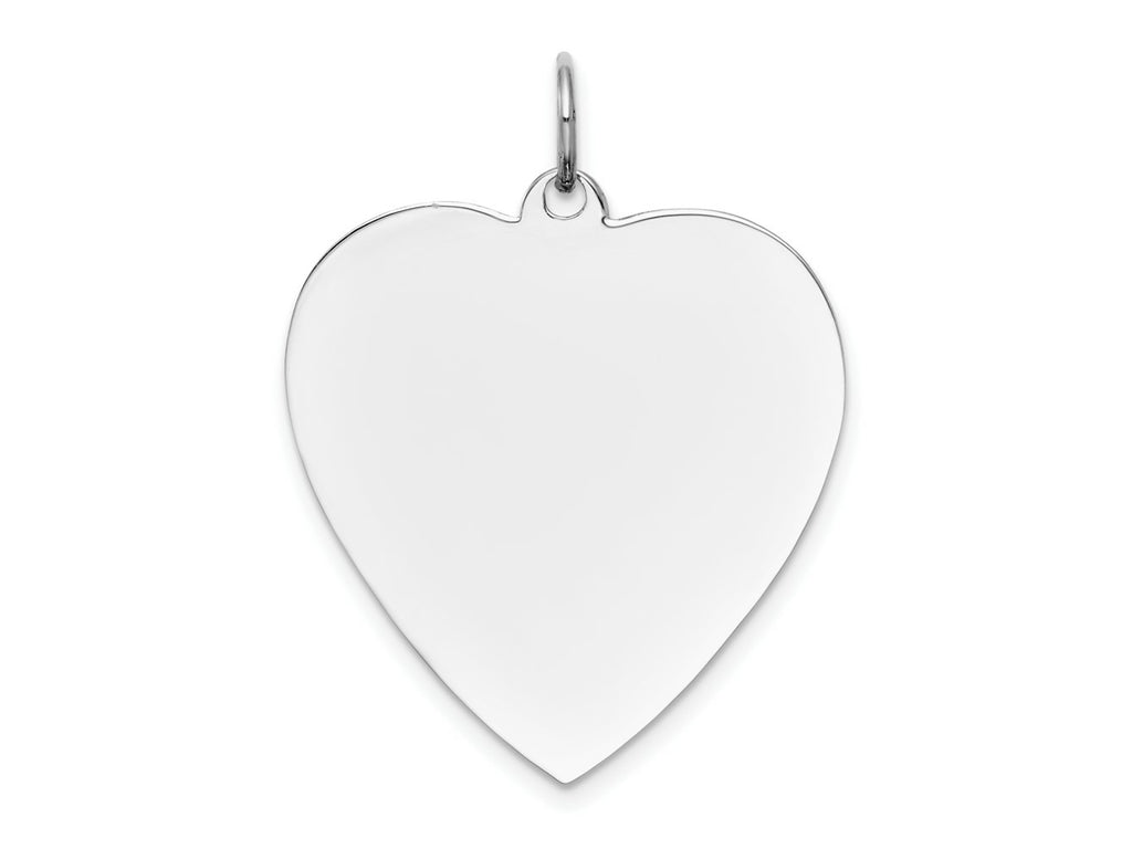 FJC Finejewelers 14 kt White Gold Plain .018 Gauge Engravable Heart Charm 30 x 24 mm