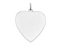 FJC Finejewelers 14 kt White Gold Plain .018 Gauge Engravable Heart Charm 30 x 24 mm