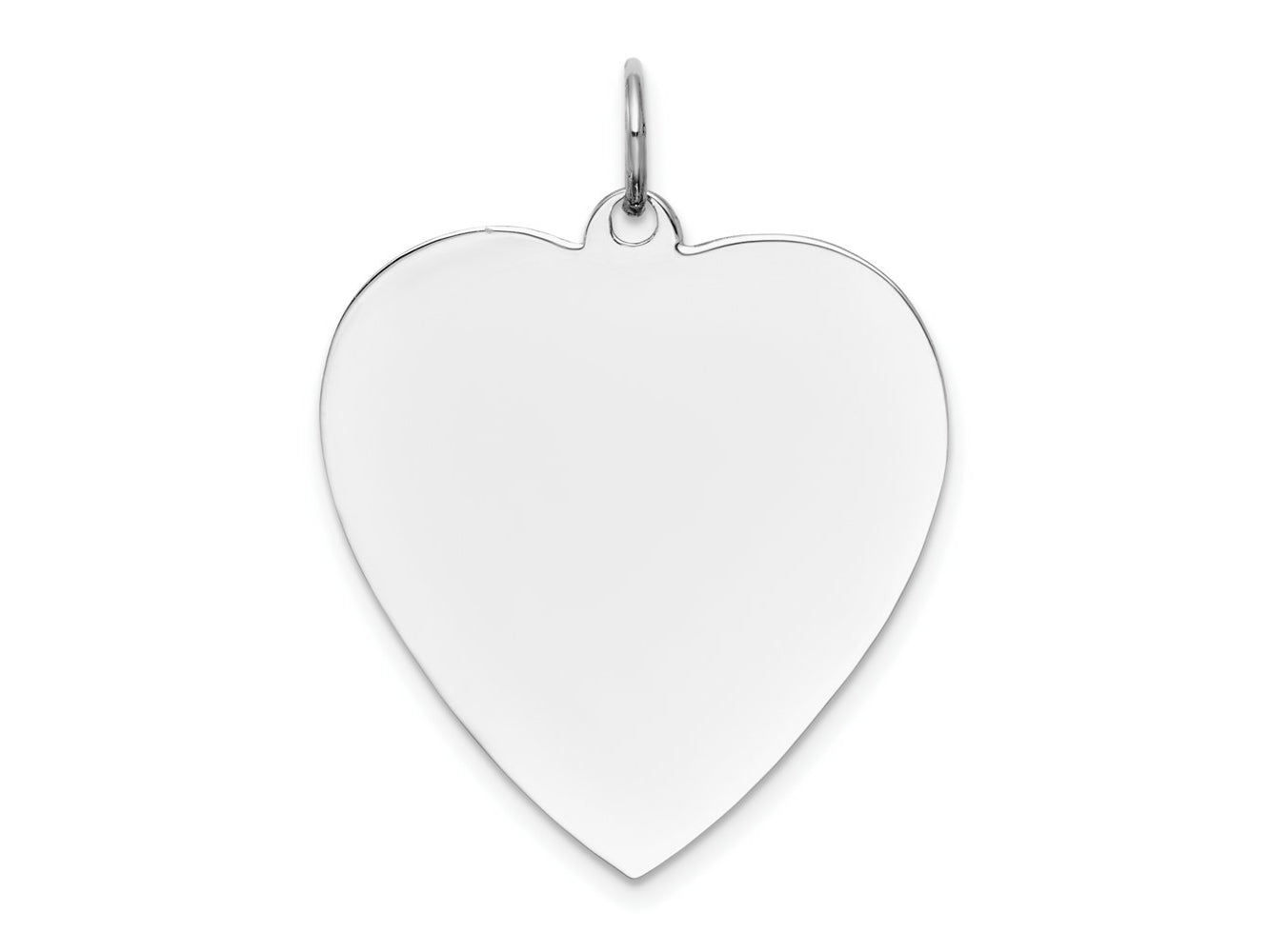 FJC Finejewelers 14 kt White Gold Plain .018 Gauge Engravable Heart Charm 30 x 24 mm