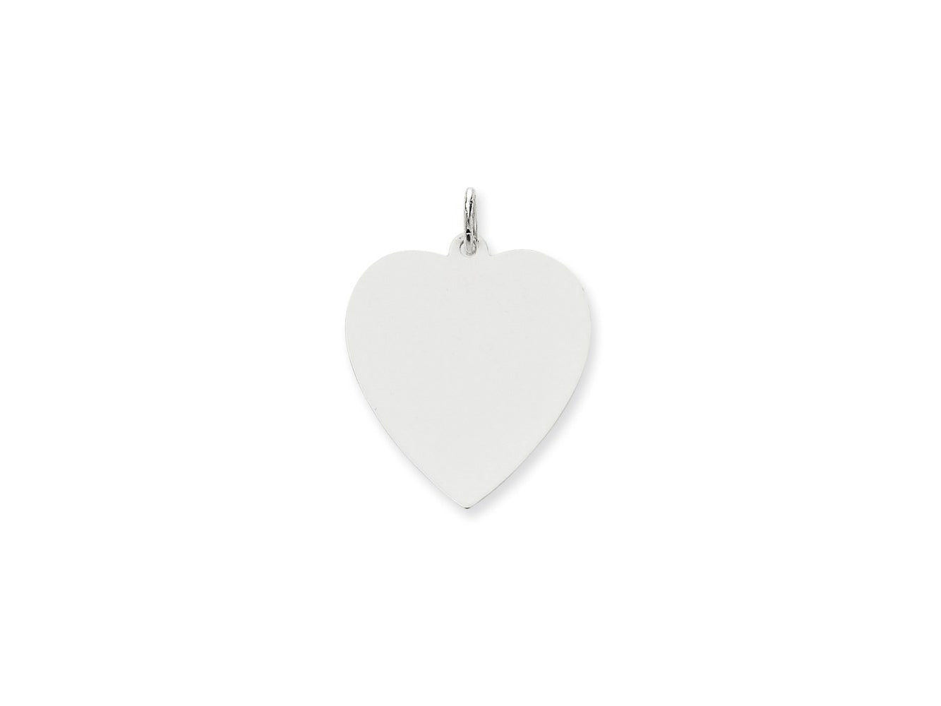 FJC Finejewelers 14 kt White Gold Plain .035 Gauge Engravable Heart Charm 30 x 24 mm