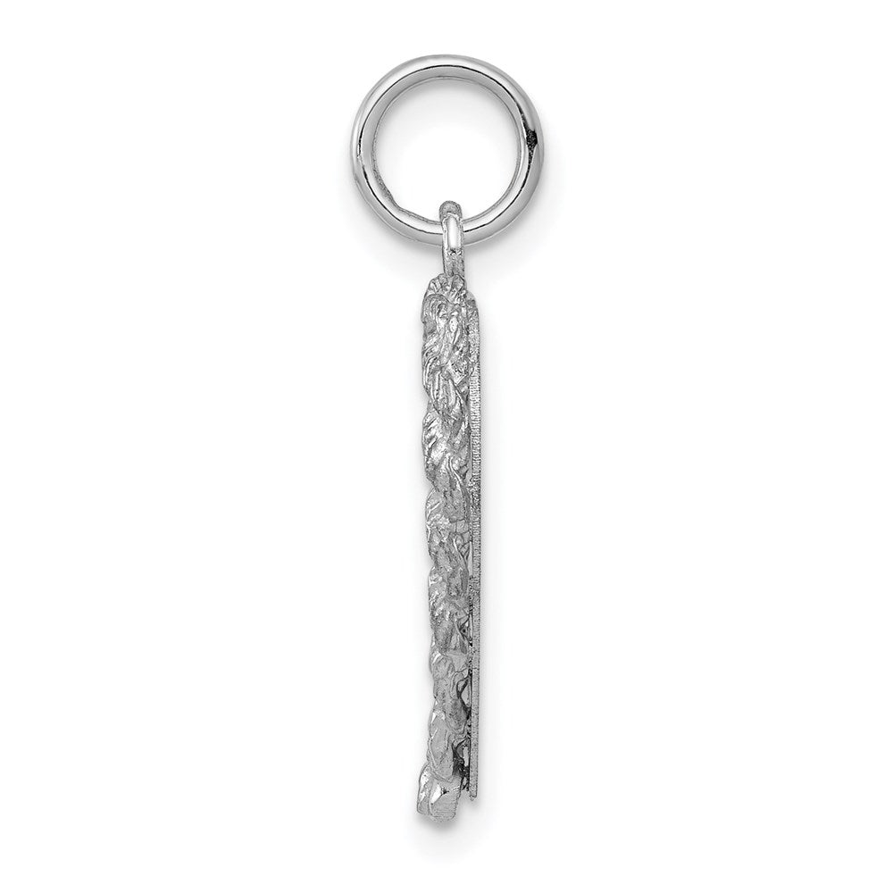 FJC Finejewelers 14 kt White Gold Etched Design .013 Gauge Engravable Heart Charm 24 x 16 mm