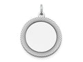 FJC Finejewelers 14 kt White Gold Personalized Etched Design .018 Gauge Round Engravable Charm 25 x 19 mm