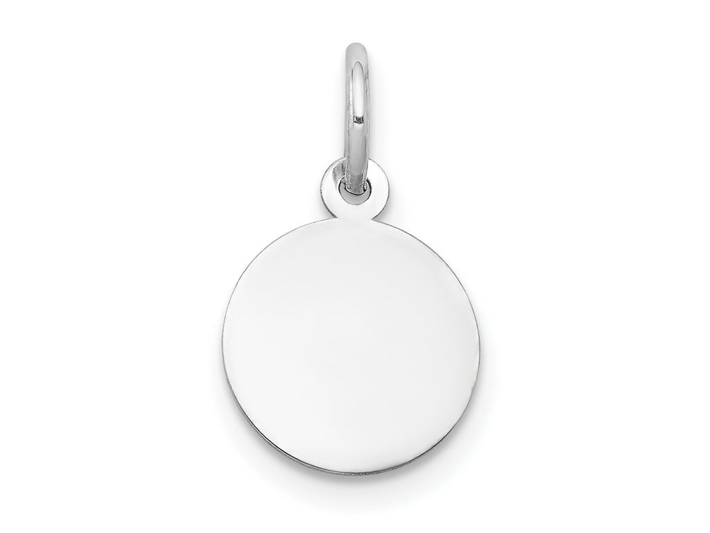 FJC Finejewelers 14 kt White Gold Personalized Plain .018 Gauge Round Engravable Disc Charm 16 x 12 mm
