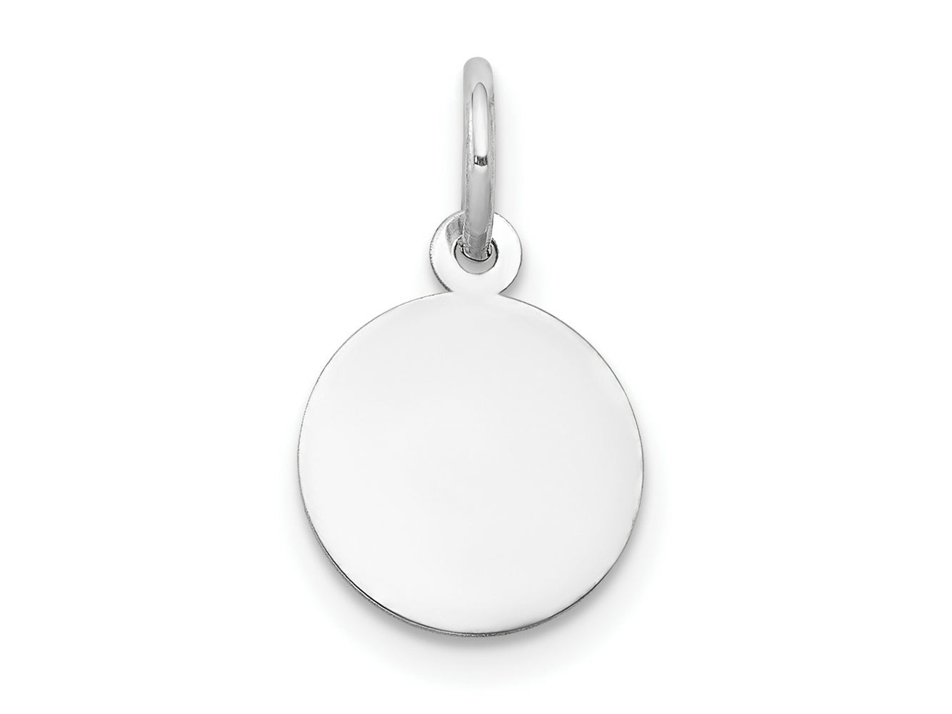 FJC Finejewelers 14 kt White Gold Personalized Plain .018 Gauge Round Engravable Disc Charm 16 x 12 mm