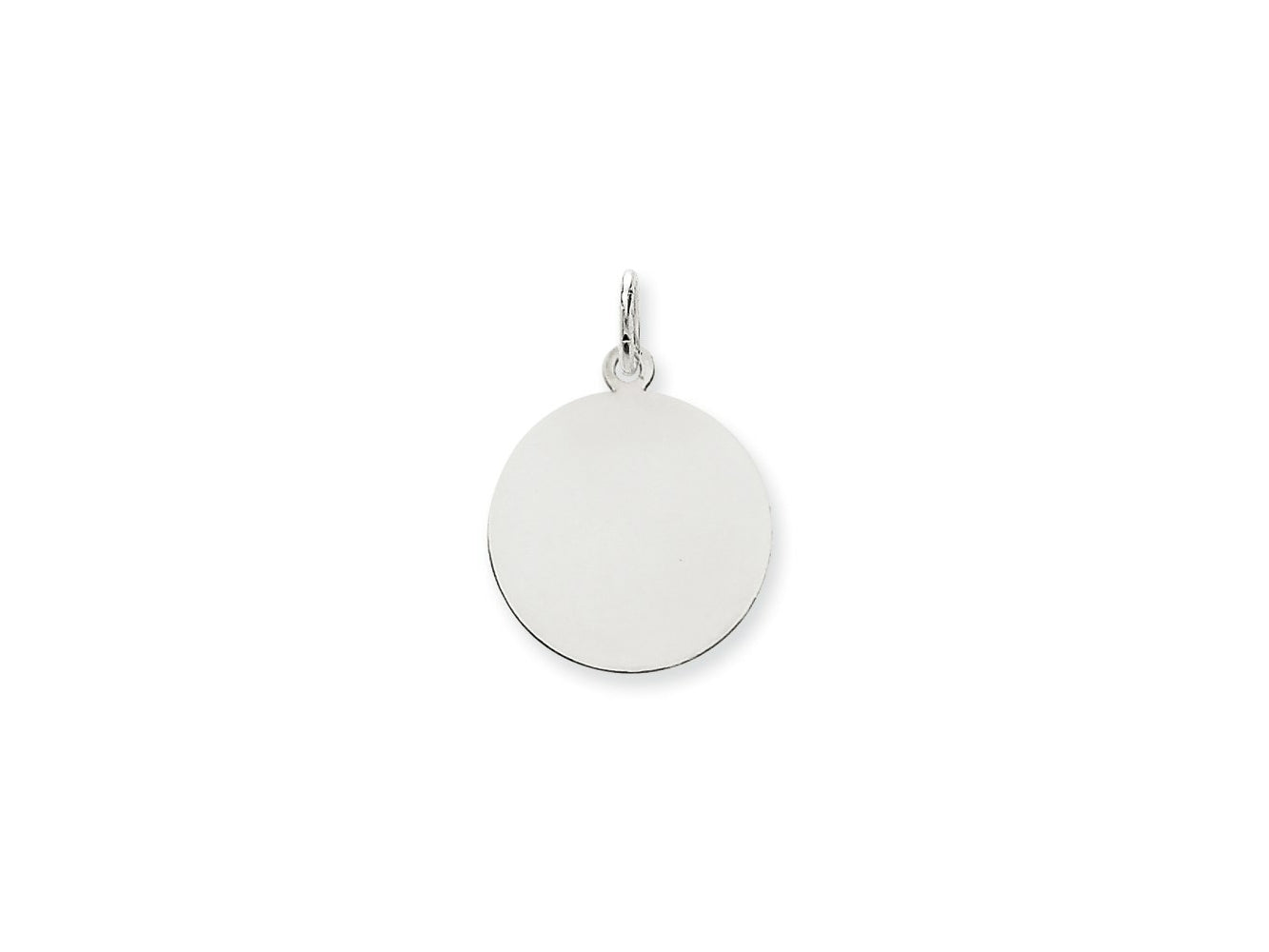 FJC Finejewelers 14 kt White Gold Personalized Plain .009 Gauge Round Engravable Disc Charm 25 x 18 mm