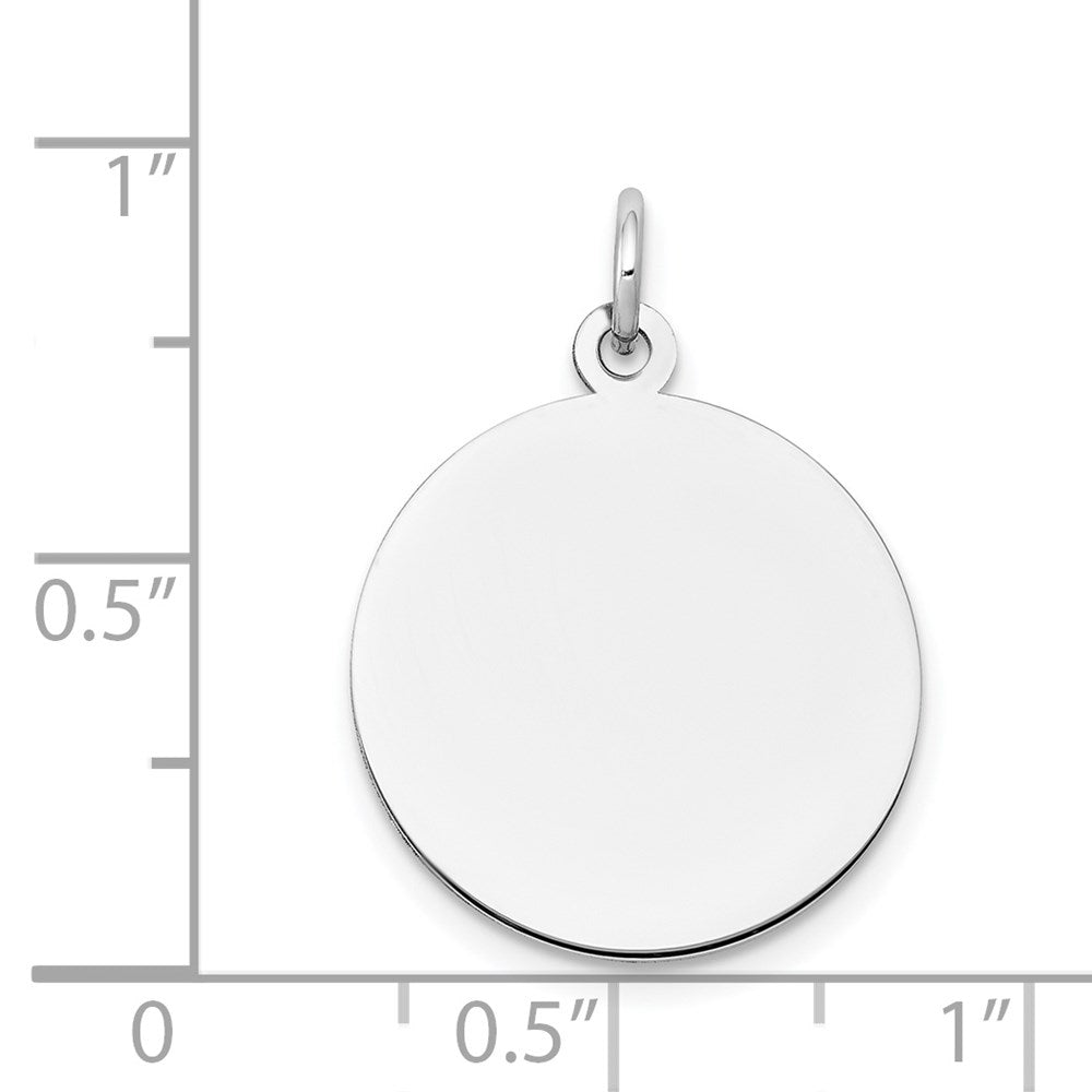 FJC Finejewelers 14 kt White Gold Personalized Plain .018 Gauge Round Engravable Disc Charm 25 x 18 mm