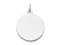 FJC Finejewelers 14 kt White Gold Personalized Plain .018 Gauge Round Engravable Disc Charm 25 x 18 mm