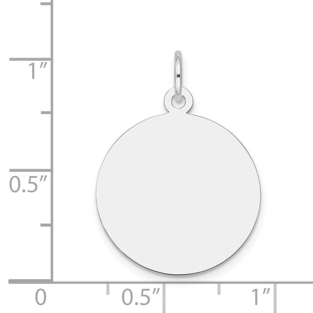 FJC Finejewelers 14 kt White Gold Personalized Plain .018 Gauge Round Engravable Disc Charm 27 x 19 mm