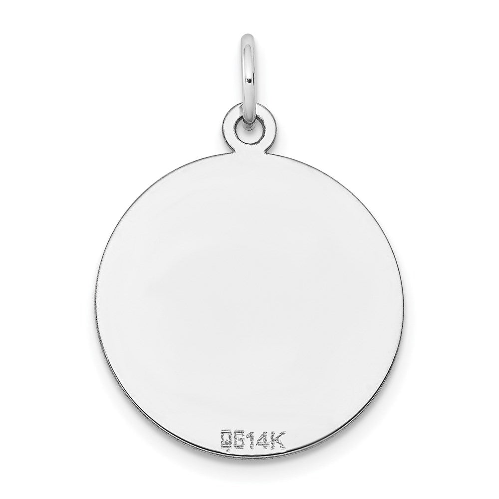 FJC Finejewelers 14 kt White Gold Personalized Plain .018 Gauge Round Engravable Disc Charm 27 x 19 mm