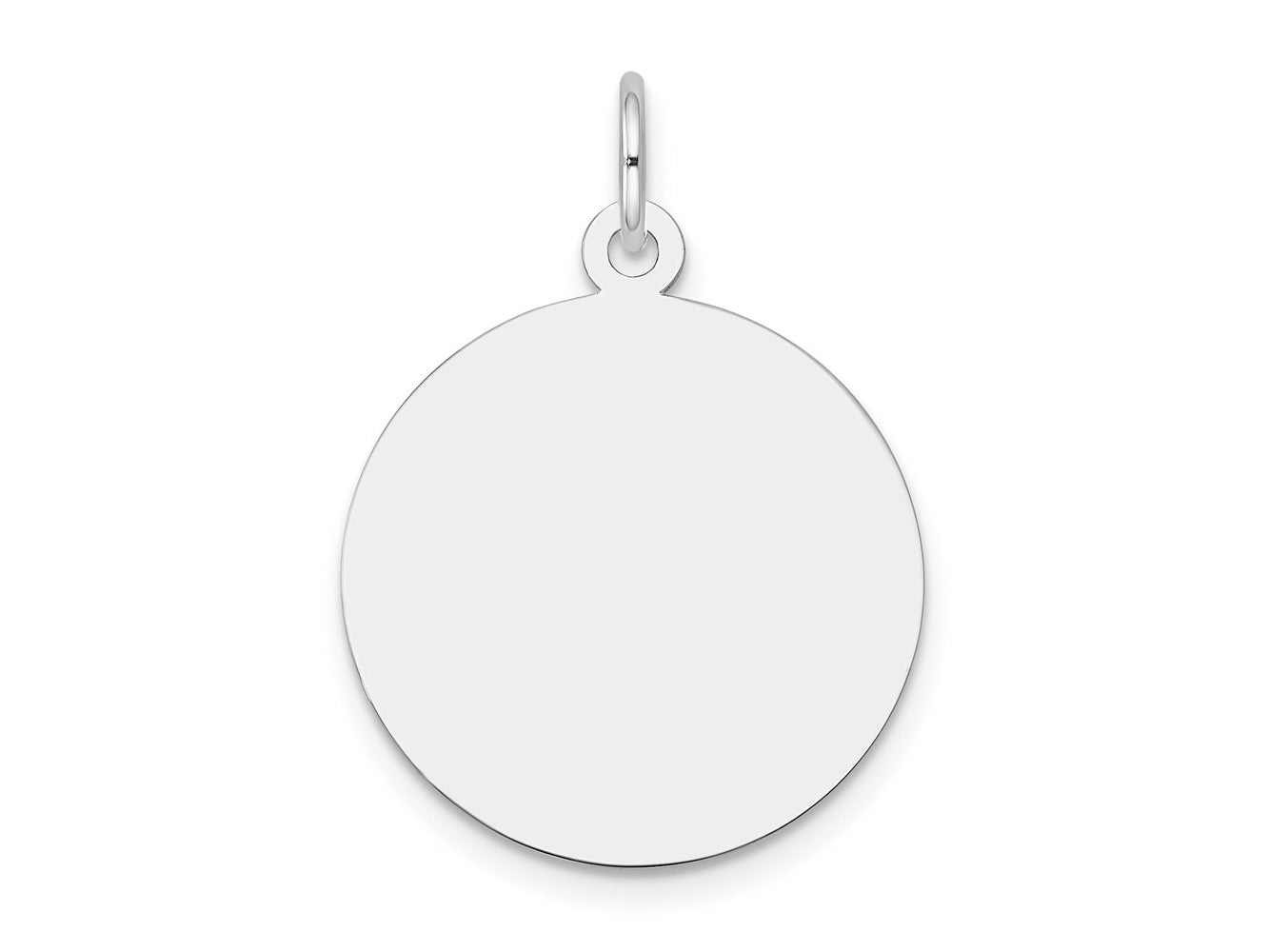 FJC Finejewelers 14 kt White Gold Personalized Plain .018 Gauge Round Engravable Disc Charm 27 x 19 mm