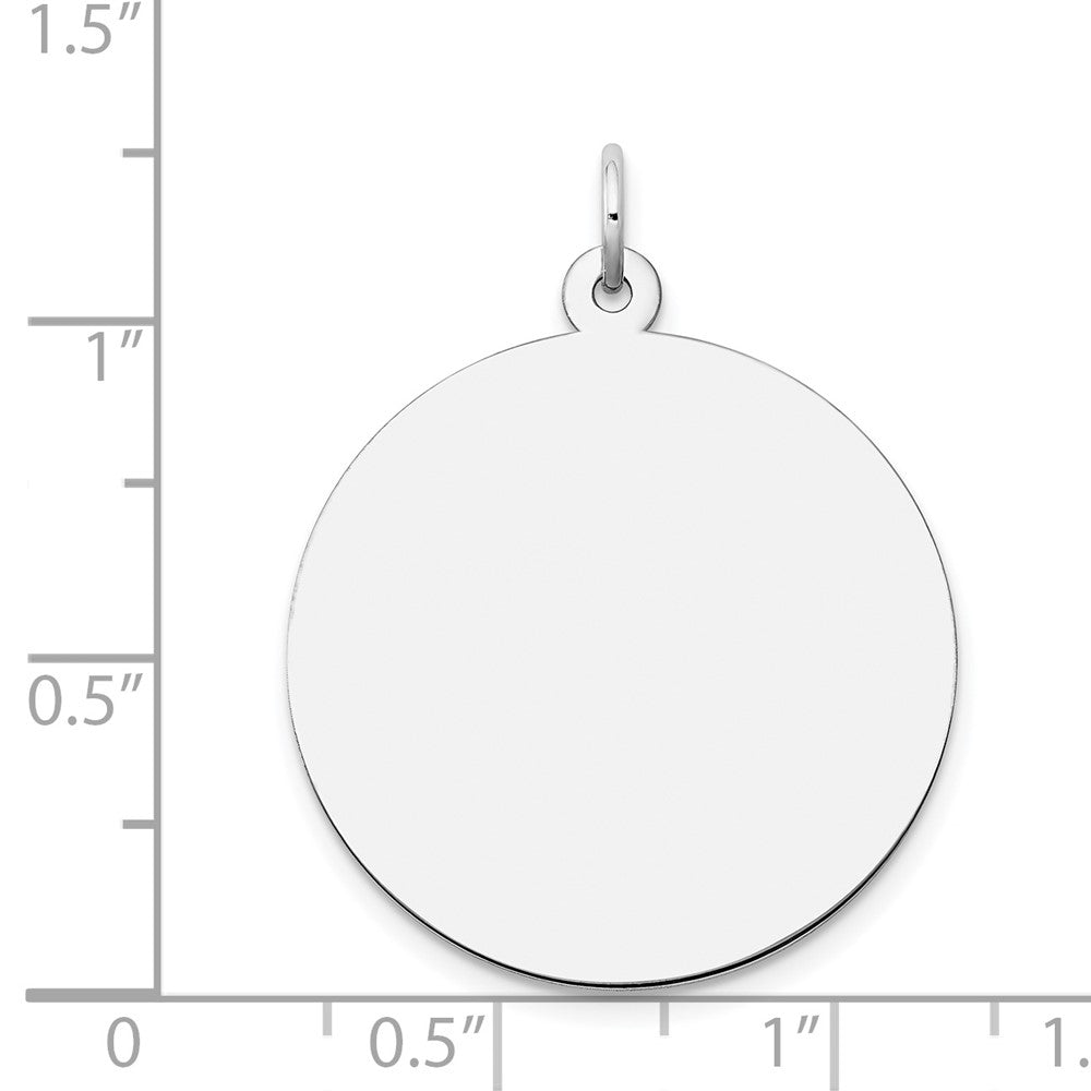 FJC Finejewelers 14 kt White Gold Personalized Plain .018 Gauge Round Engravable Disc Charm 28 x 24 mm