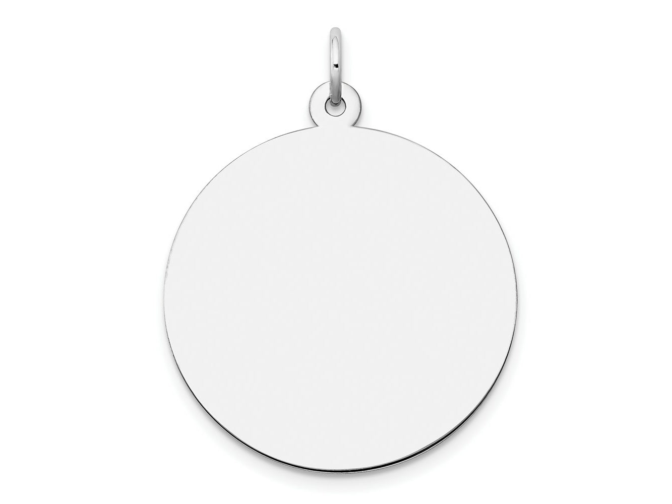 FJC Finejewelers 14 kt White Gold Personalized Plain .018 Gauge Round Engravable Disc Charm 28 x 24 mm