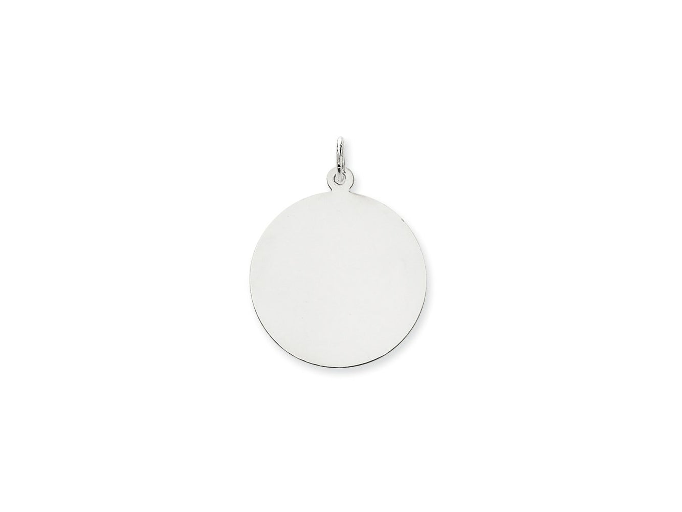 FJC Finejewelers 14 kt White Gold Personalized Plain .035 Gauge Round Engravable Disc Charm 28 x 24 mm