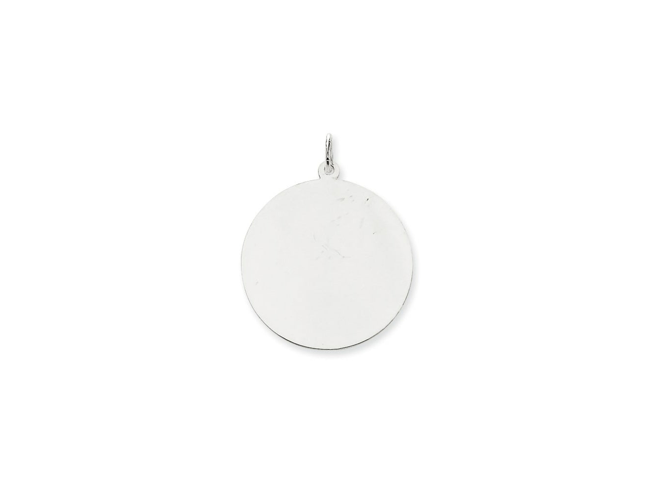 FJC Finejewelers 14 kt White Gold Personalized Plain .013 Gauge Round Engravable Disc Charm 29 x 25 mm