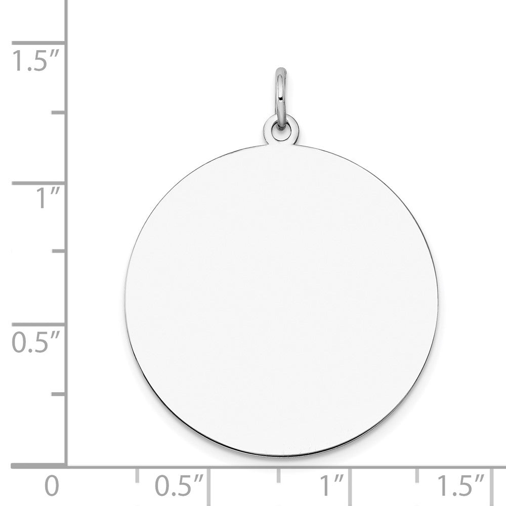 FJC Finejewelers 14 kt White Gold Personalized Plain .018 Gauge Round Engravable Disc Charm 29 x 25 mm