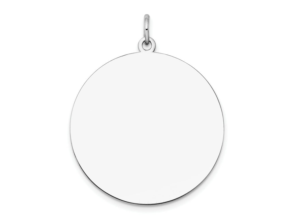 FJC Finejewelers 14 kt White Gold Personalized Plain .018 Gauge Round Engravable Disc Charm 29 x 25 mm