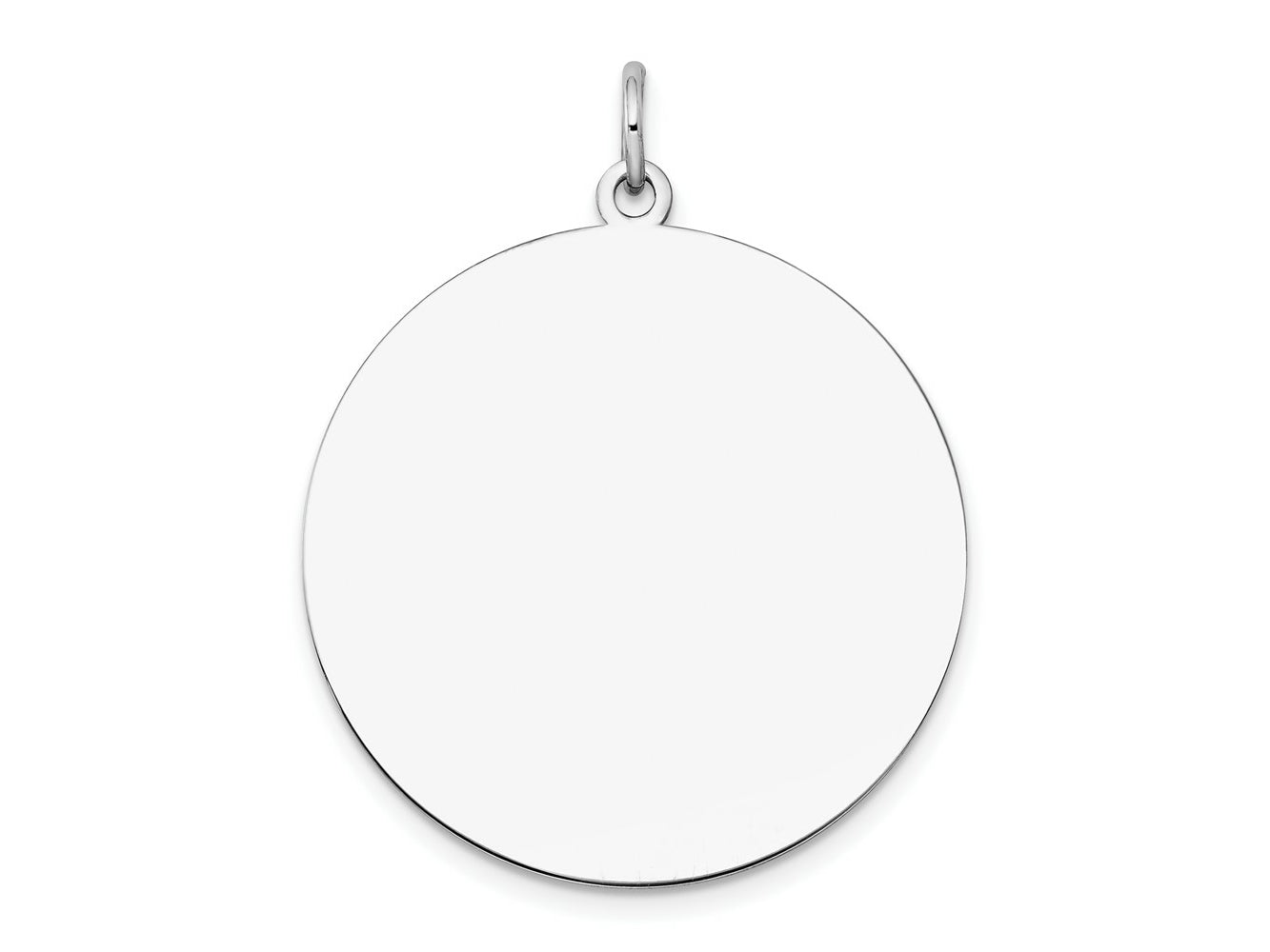 FJC Finejewelers 14 kt White Gold Personalized Plain .018 Gauge Round Engravable Disc Charm 29 x 25 mm