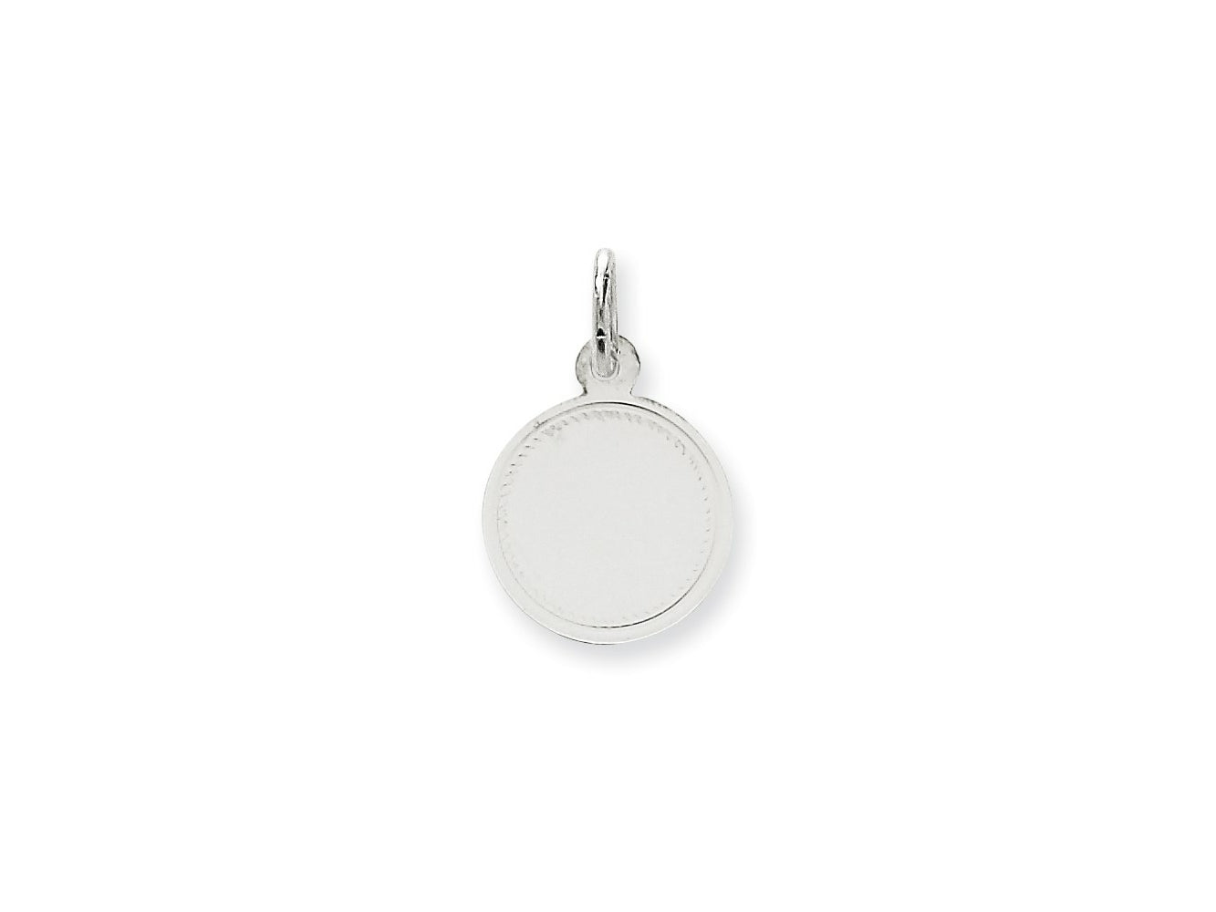 FJC Finejewelers 14 kt White Gold Personalized Plain .013 Gauge Round Engravable Disc Charm 19 x 13 mm