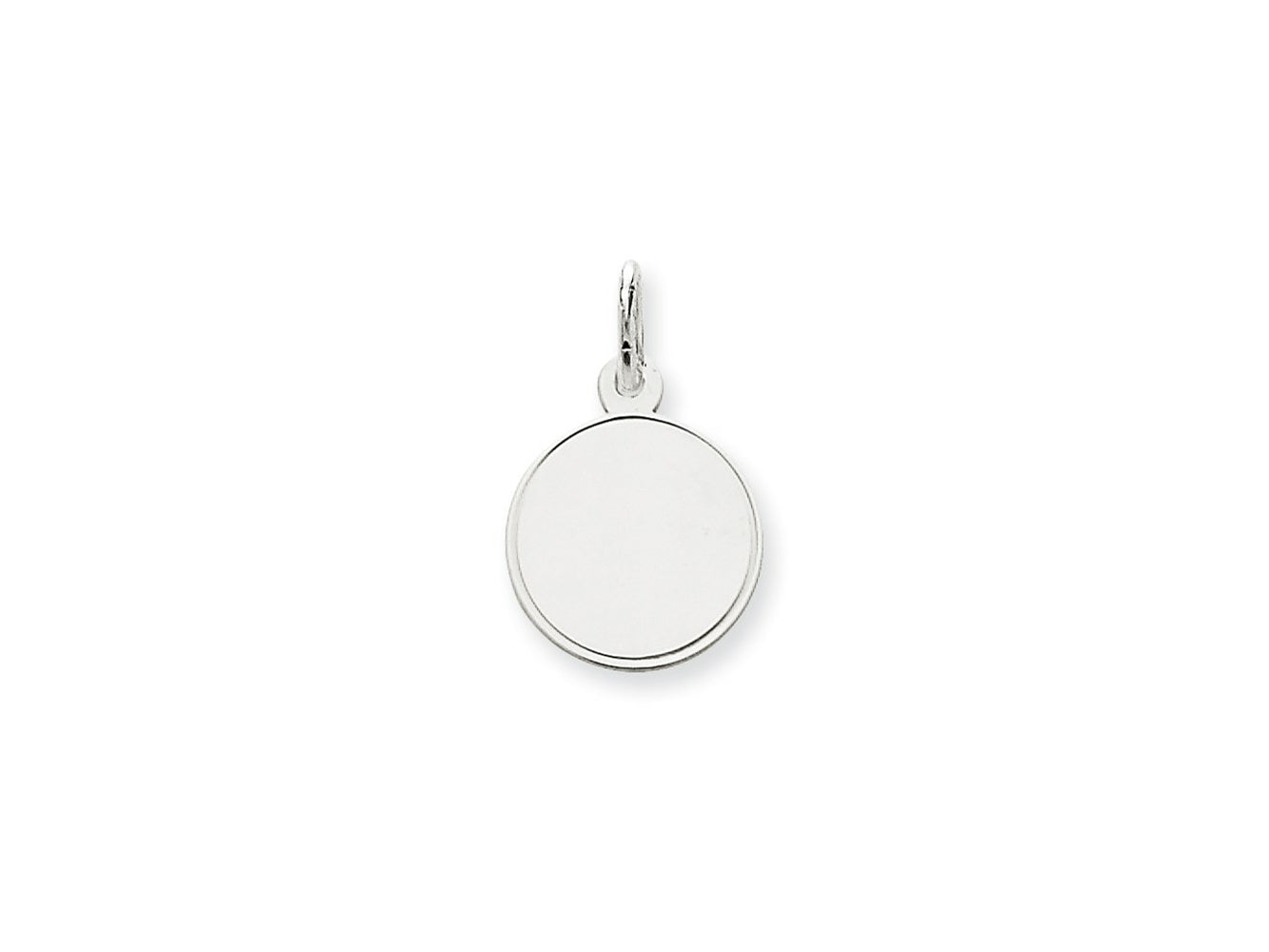 FJC Finejewelers 14 kt White Gold Personalized Plain .013 Gauge Round Engravable Disc Charm 20 x 13 mm