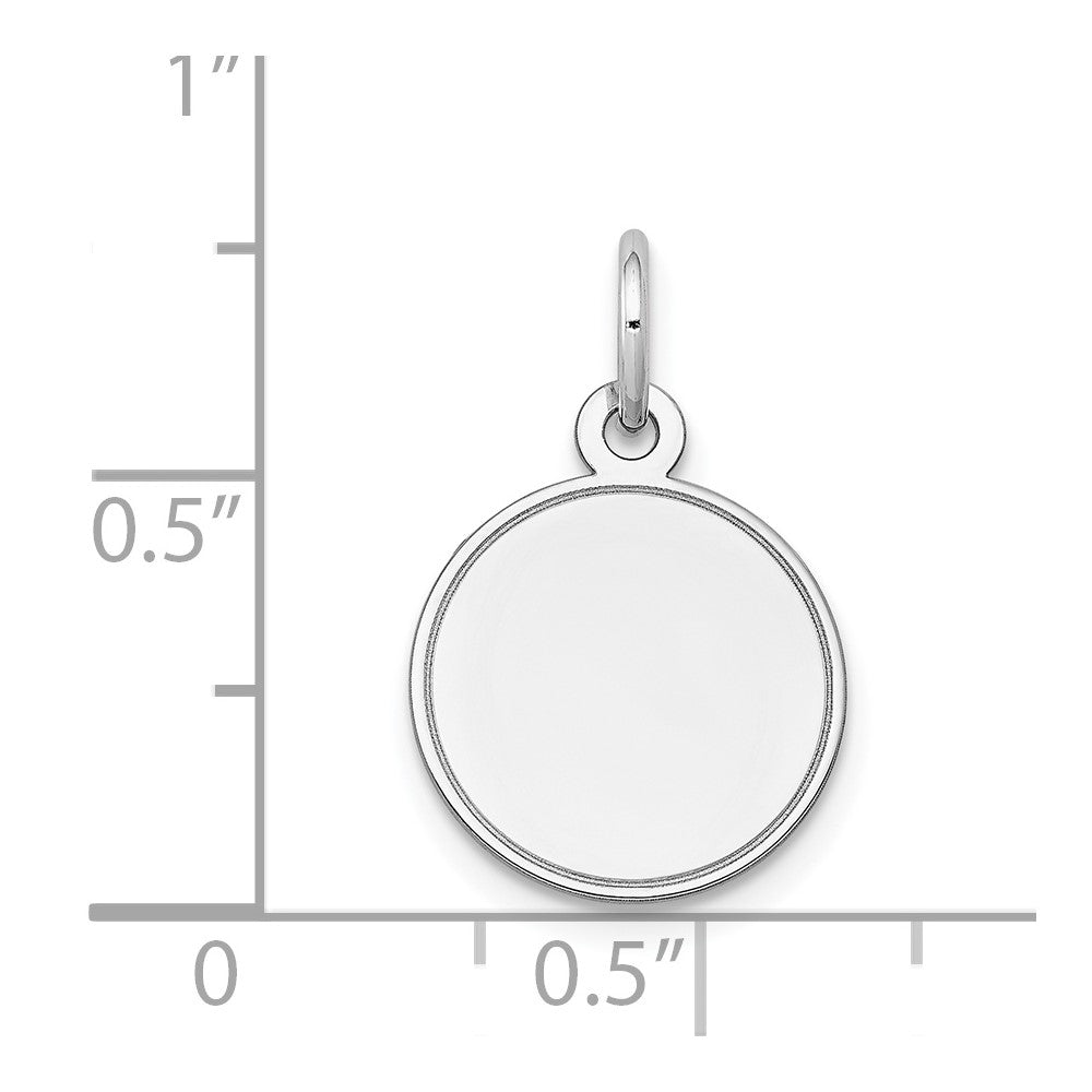 FJC Finejewelers 14 kt White Gold Personalized Plain .018 Gauge Round Engravable Disc Charm 20 x 13 mm