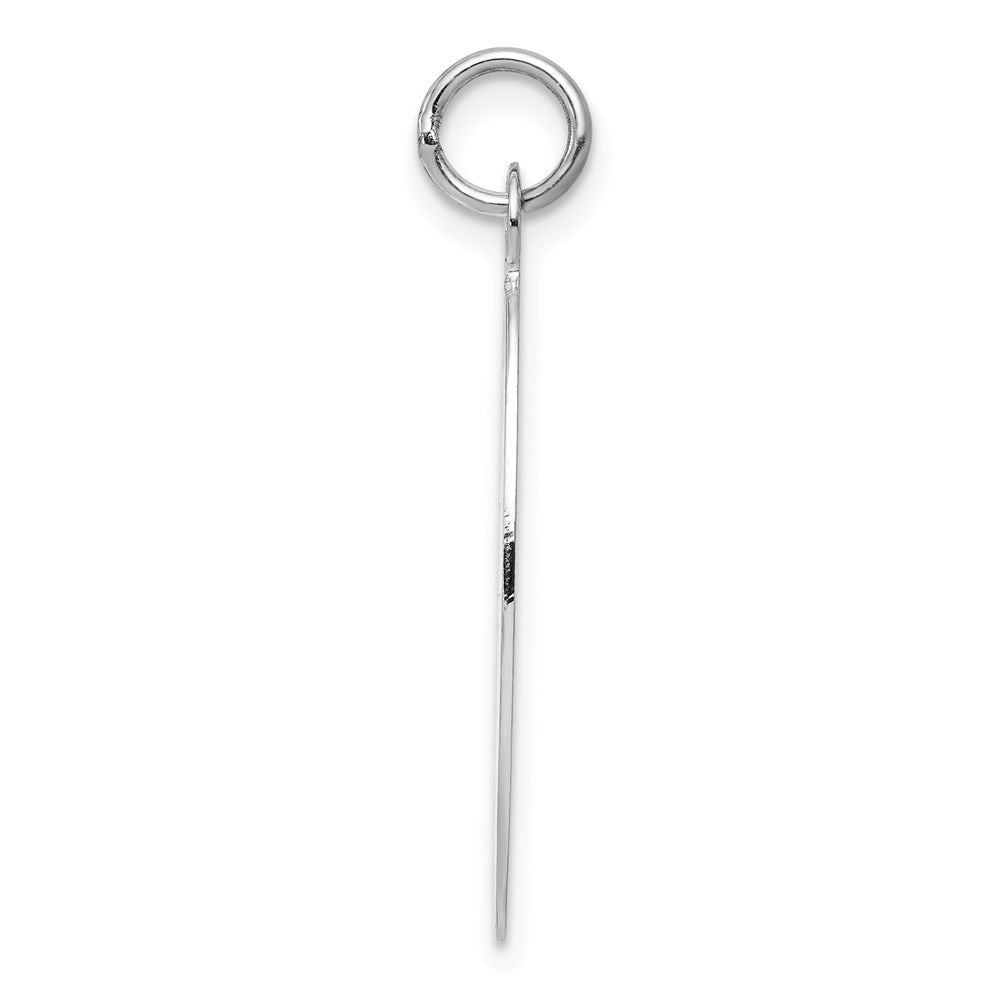 FJC Finejewelers 14 kt White Gold Personalized Plain .018 Gauge Elliptical Engravable Disc Charm 30 x 12 mm