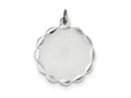 FJC Finejewelers 14 kt White Gold Bright Cut  .011 Gauge Engraveable Scalloped Disc Charm 29 mm x 24 mm