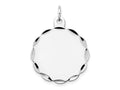 FJC Finejewelers 14 kt White Gold Bright Cut  .018 Gauge Engraveable Scalloped Disc Charm 29 mm x 24 mm