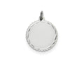 FJC Finejewelers 14 kt White Gold Bright Cut  .011 Gauge Engraveable Scalloped Disc Charm 23 mm x 18 mm