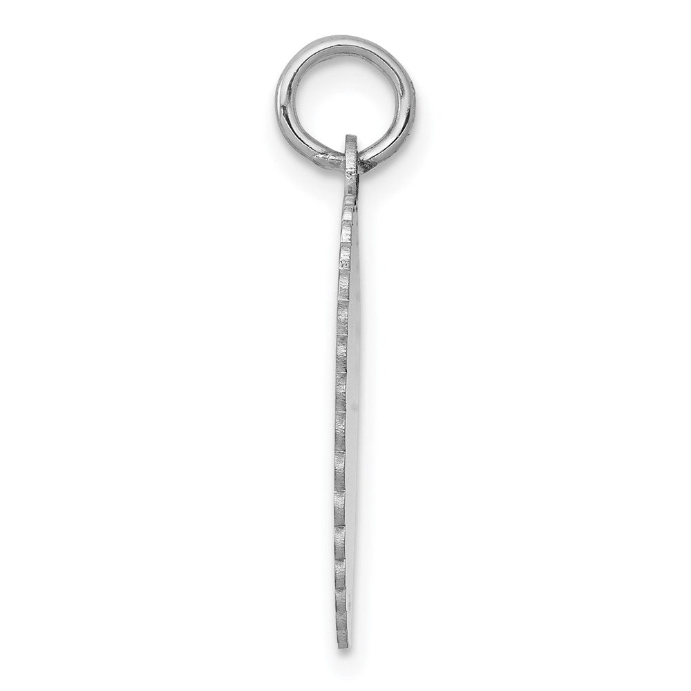 FJC Finejewelers 14 kt White Gold Bright Cut  .018 Gauge Engraveable Scalloped Disc Charm 23 mm x 18 mm