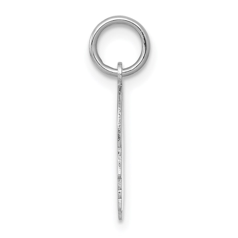 FJC Finejewelers 14 kt White Gold Personalized White Plain Small.018 Depth Facing Right Engravable Boy Charm 18 x 10 mm