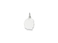 FJC Finejewelers 14 kt White Gold Personalized White Plain Small.027 Depth Facing Right Engravable Girl Charm 18 x 10 mm