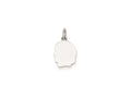 FJC Finejewelers 14 kt White Gold Personalized White Plain Small.013 Depth Facing Left Engravable Girl Charm 18 x 10 mm