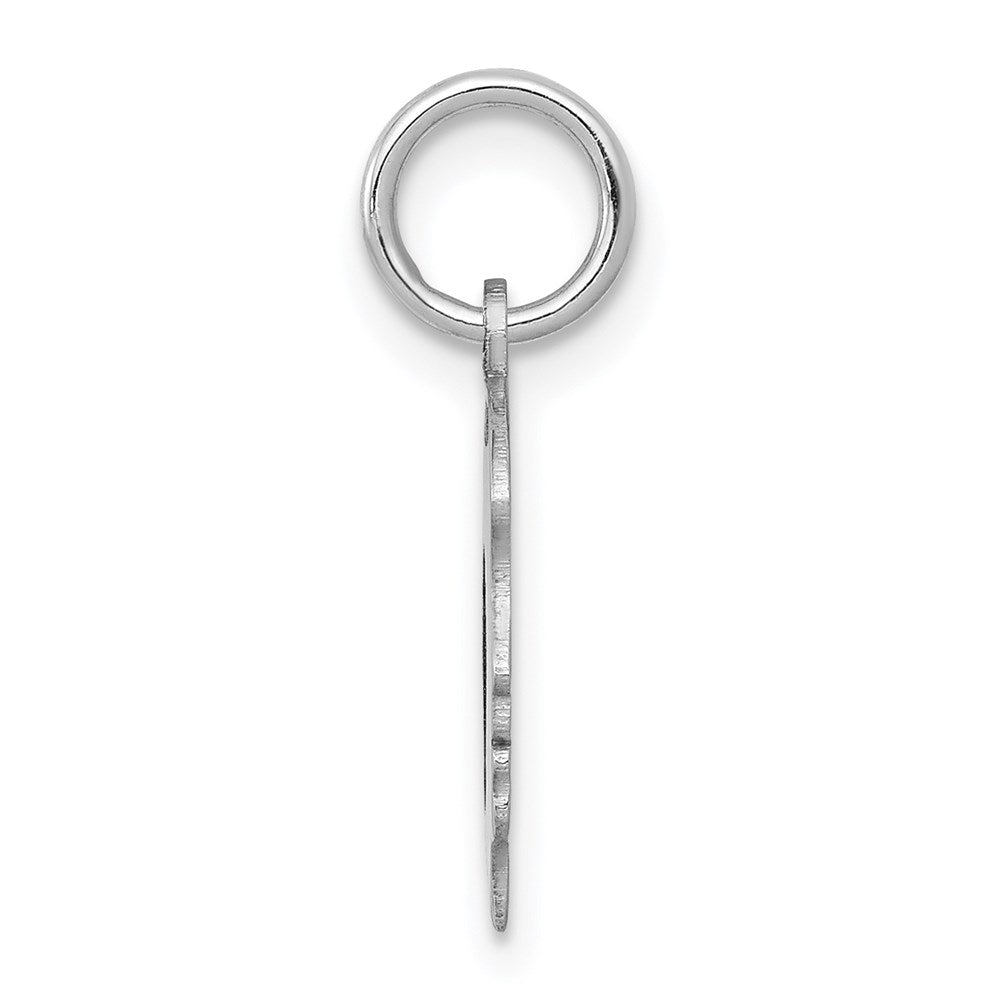 FJC Finejewelers 14 kt White Gold Personalized White Plain Small.018 Depth Facing Left Engravable Girl Charm 18 x 10 mm