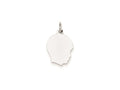 FJC Finejewelers 14 kt White Gold Personalized White Plain Medium.013 Depth Facing Right Engravable Boy Charm 22 x 13 mm