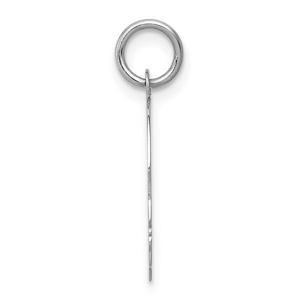 FJC Finejewelers 14 kt White Gold Personalized White Plain Medium.018 Depth Facing Right Engravable Boy Charm 22 x 13 mm