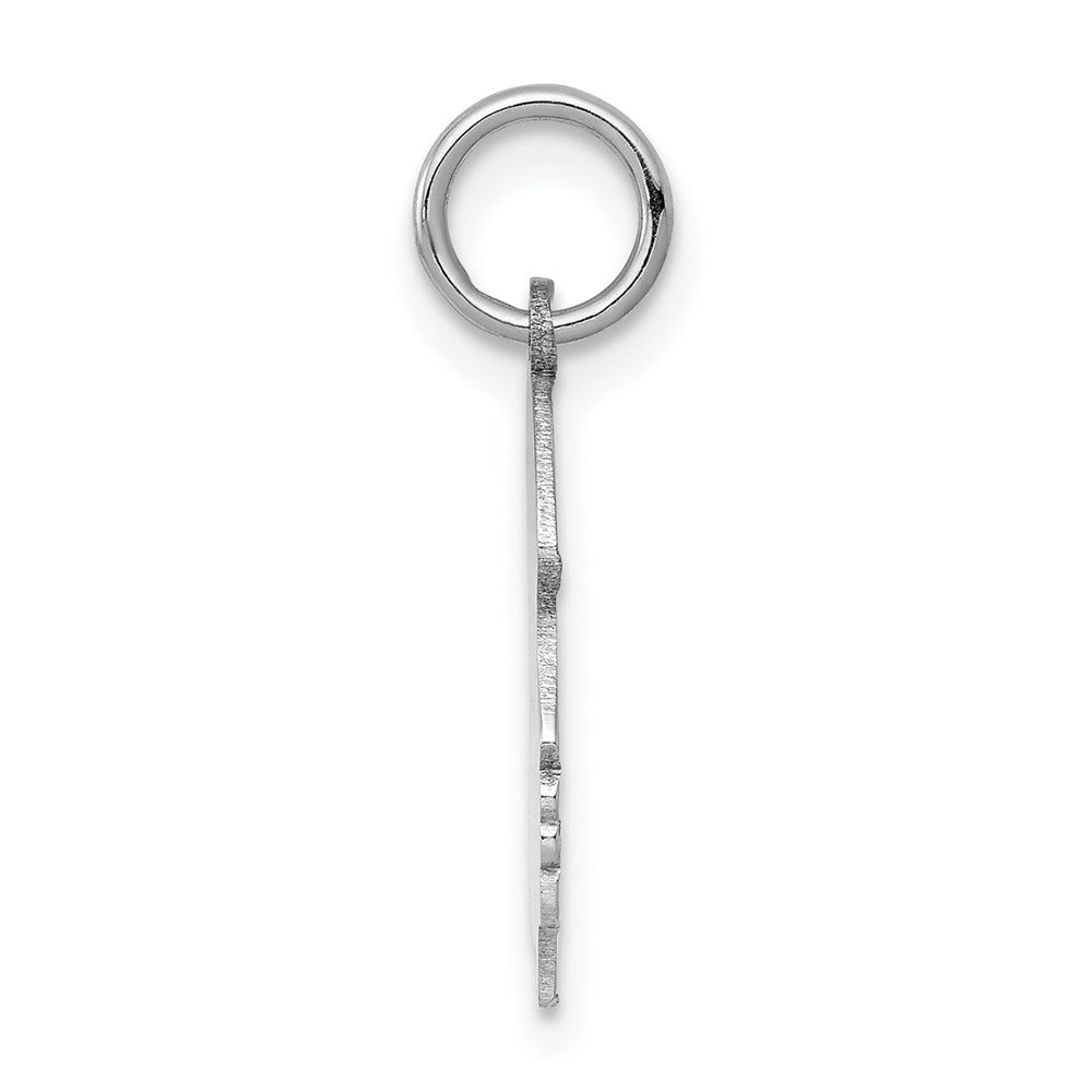 FJC Finejewelers 14 kt White Gold Personalized White Plain Medium.018 Depth Facing Right Engravable Girl Charm 22 x 13 m