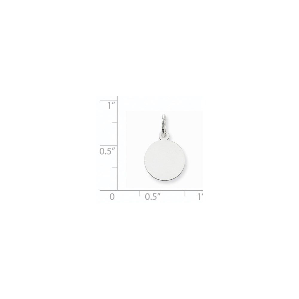 FJC Finejewelers 14 kt White Gold Round Disc Charm Personalized 19 x 12mm