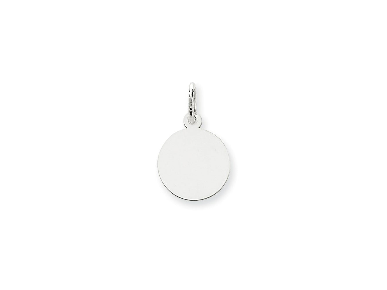 FJC Finejewelers 14 kt White Gold Round Disc Charm Personalized 19 x 12mm