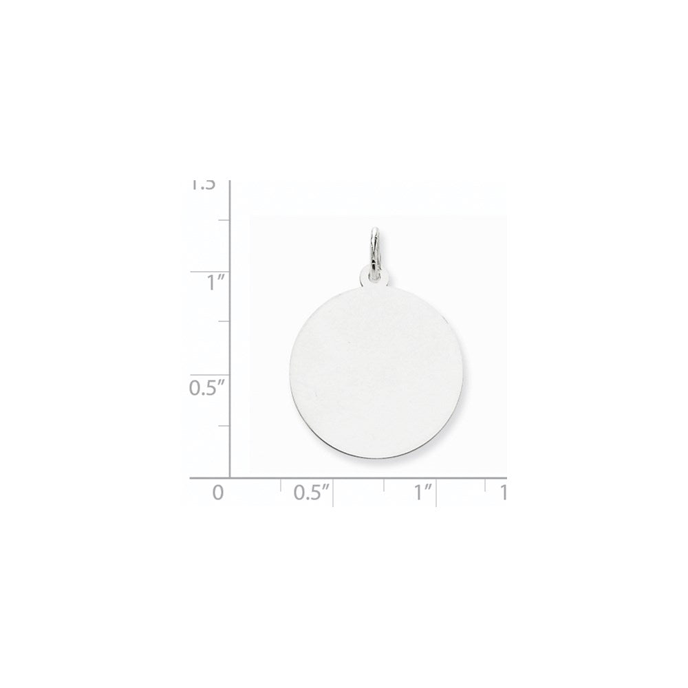 FJC Finejewelers 14 kt White Gold Personalized Round Disc Charm 29 mm x 22 mm