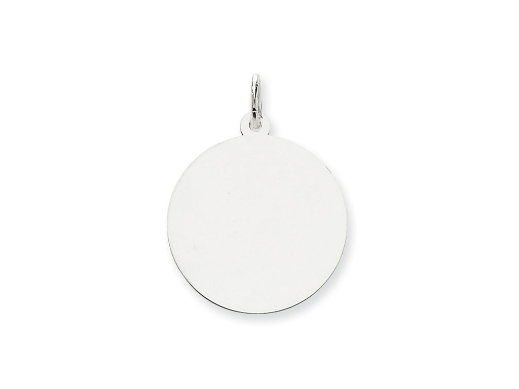 FJC Finejewelers 14 kt White Gold Personalized Round Disc Charm 29 mm x 22 mm