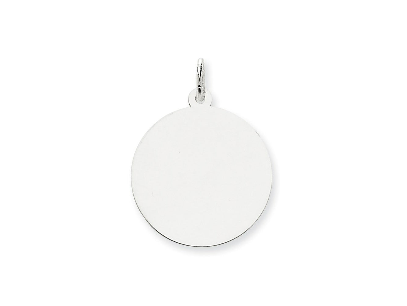 FJC Finejewelers 14 kt White Gold Personalized Round Disc Charm 29 mm x 22 mm