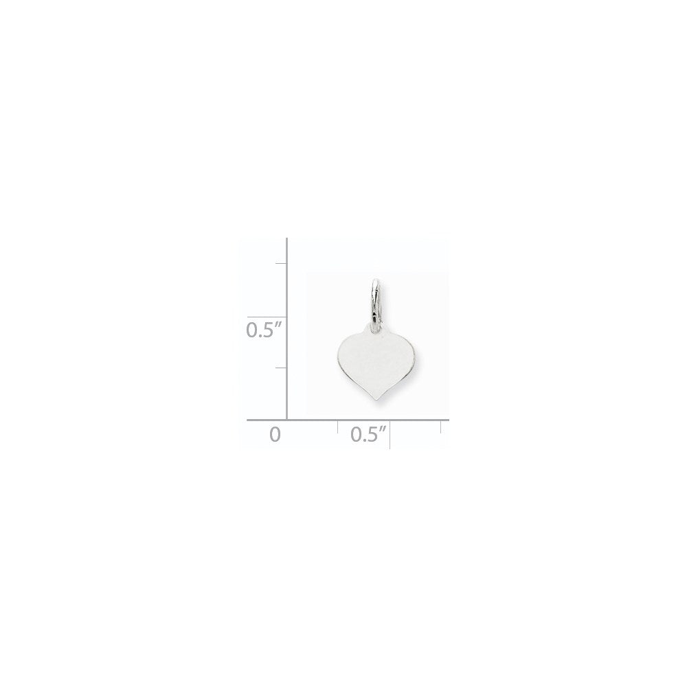 FJC Finejewelers 14 kt White Gold Small Heart Disc Charm 14 mm x 10 mm