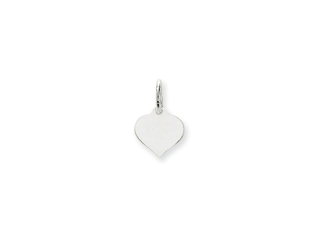 FJC Finejewelers 14 kt White Gold Small Heart Disc Charm 14 mm x 10 mm