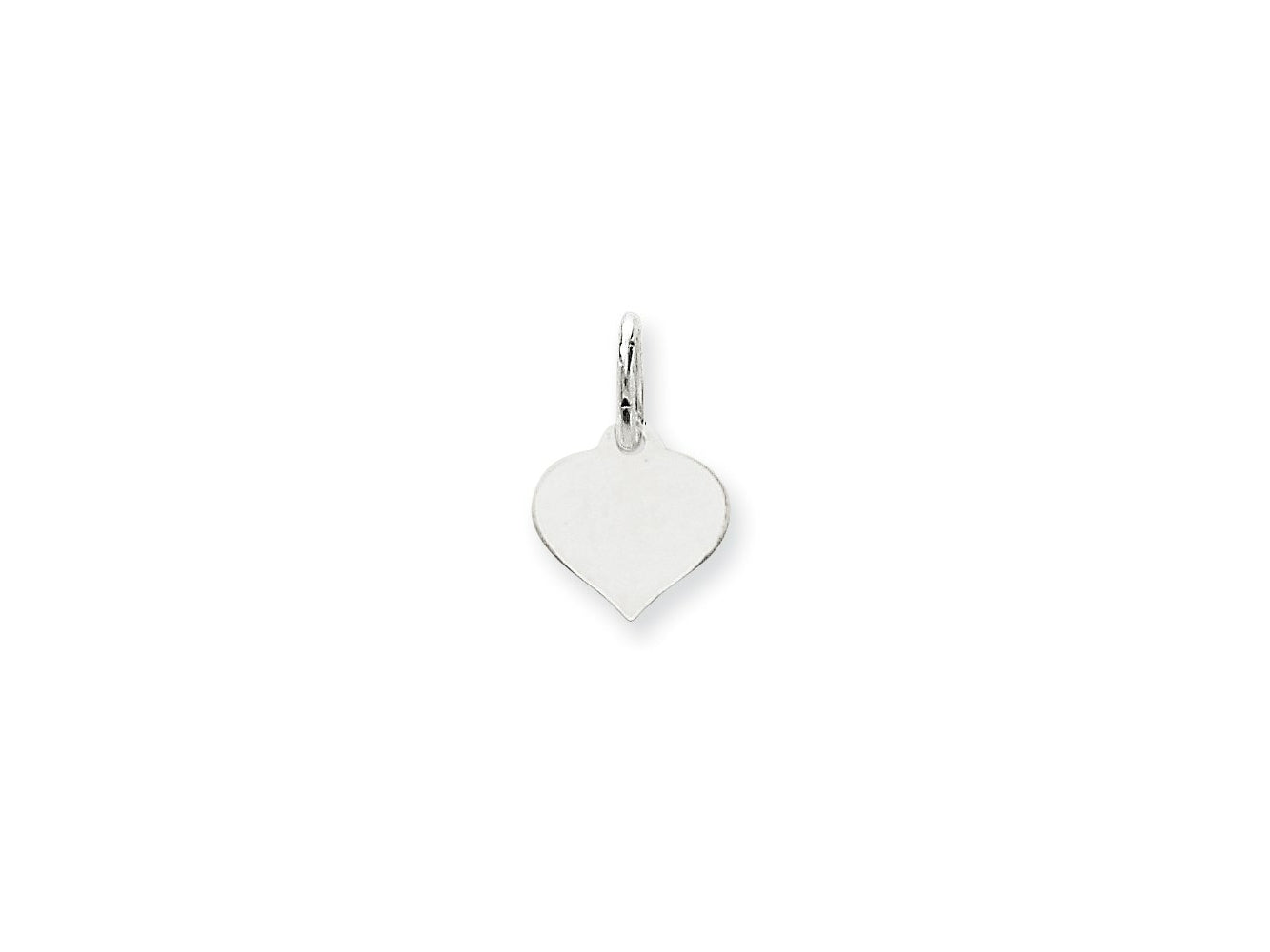 FJC Finejewelers 14 kt White Gold Small Heart Disc Charm 14 mm x 10 mm