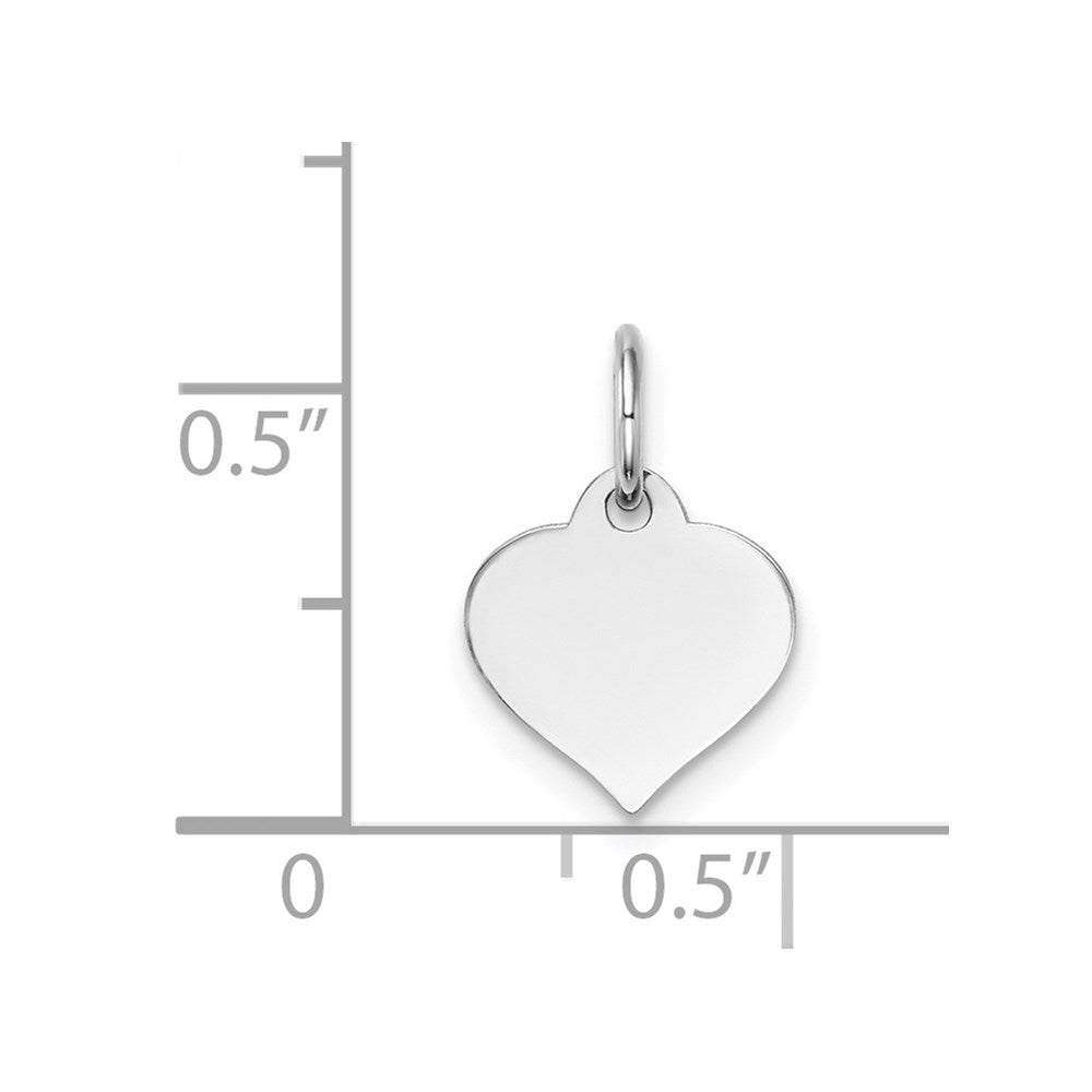 FJC Finejewelers 14 kt White Gold Heart Disc Charm 14 x 10mm