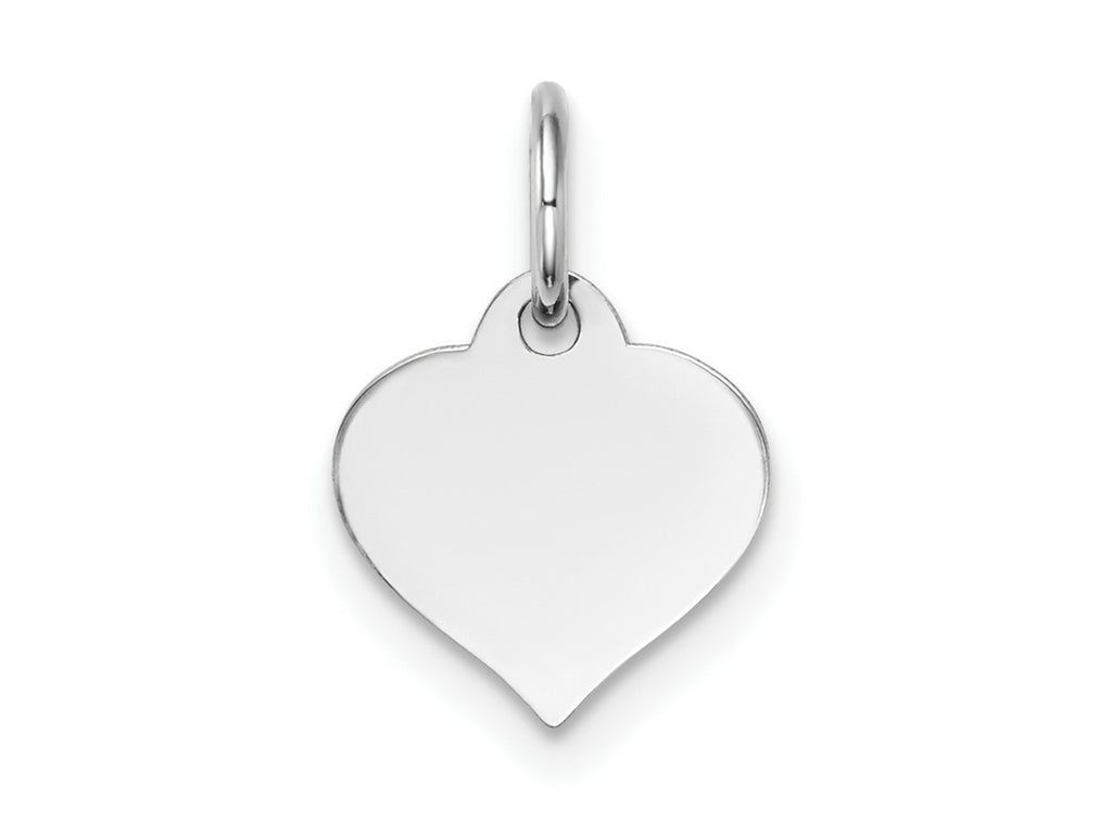 FJC Finejewelers 14 kt White Gold Heart Disc Charm 14 x 10mm