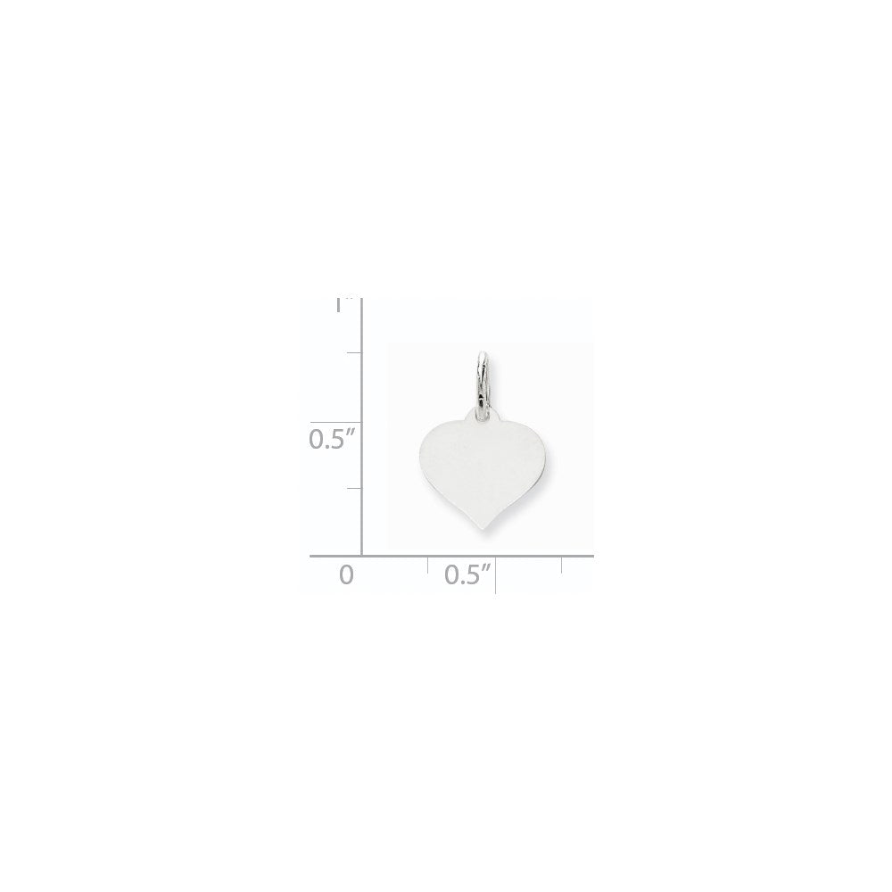 FJC Finejewelers 14 kt White Gold Heart Disc Charm 17 x 12mm