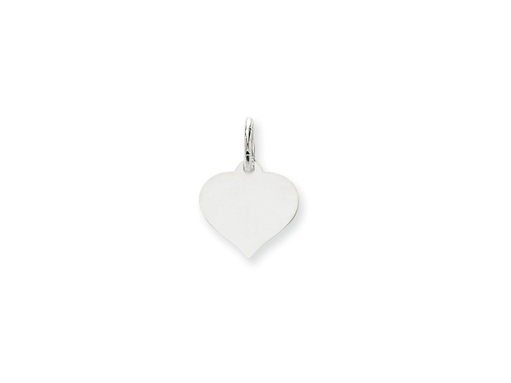 FJC Finejewelers 14 kt White Gold Heart Disc Charm 17 x 12mm