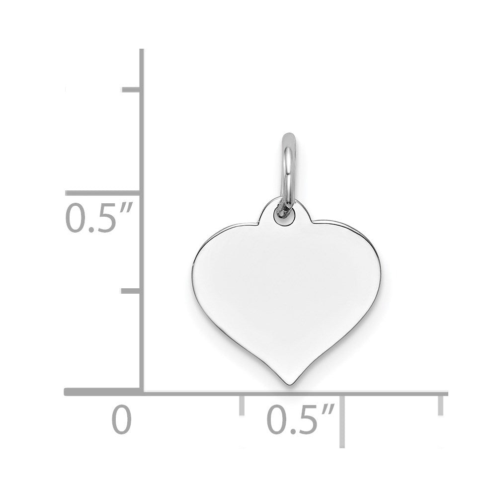 FJC Finejewelers 14 kt White Gold Heart Disc Charm 17 mm x 12 mm
