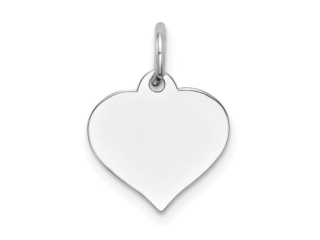 FJC Finejewelers 14 kt White Gold Heart Disc Charm 17 mm x 12 mm